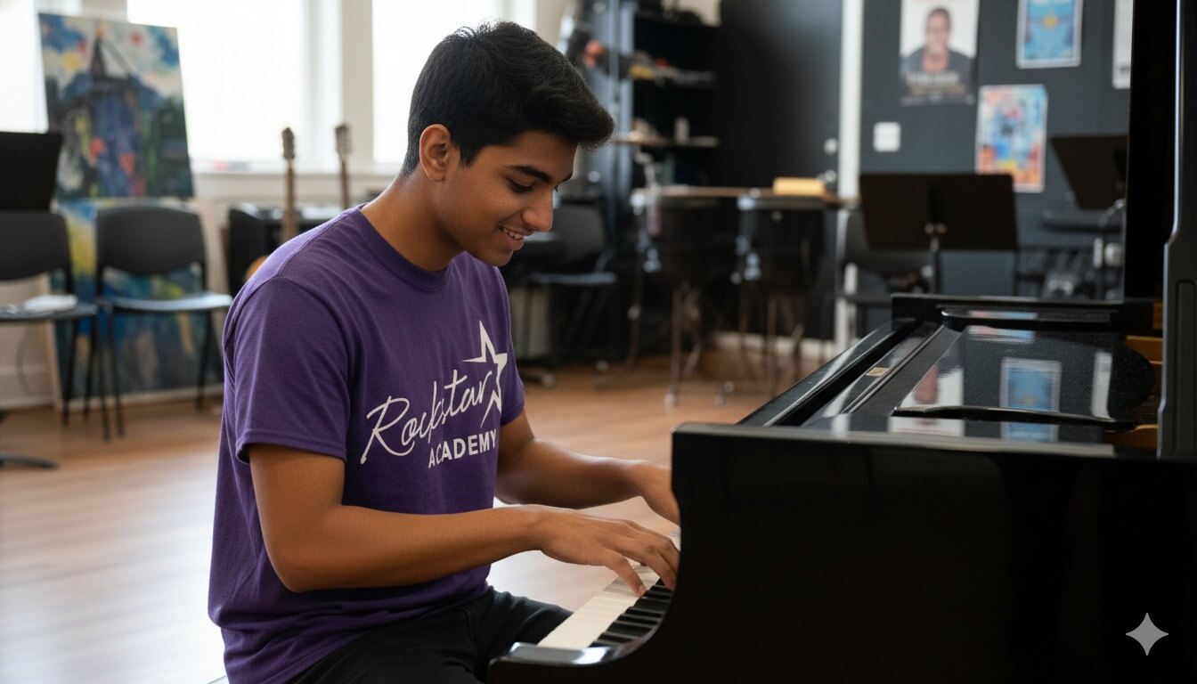 Child performing at Rockstar Academy Dubai